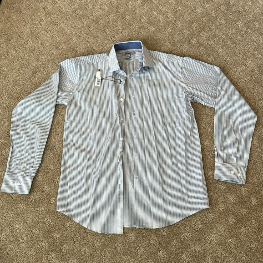 New DKNY boy’s size 16 pin stripe dress shirt.